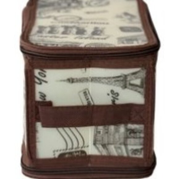 🎄5/$25 Storage box Brown Small Cities Zippered Storage Box - Picture 4 of 6